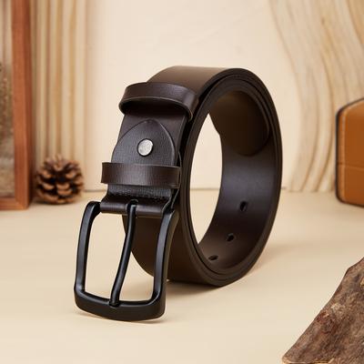 TEMU Men's Genuine Leather Belt, Valentine's Day And Father's Day Gift Image