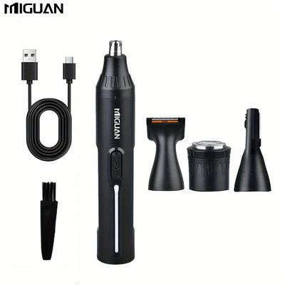 TEMU 4-in-1 Professional Grooming Kit, Usb Rechargeable Nose & Ear Hair Trimmer, Beard And Eyebrow Razor, Men's Personal Care Tools Image