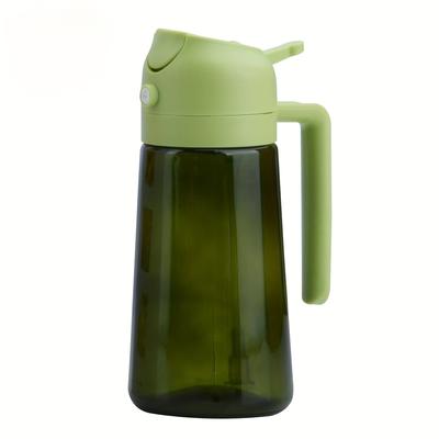 TEMU 2-in-1 Glass Olive Oil Dispenser & Sprayer, 16oz - Bpa-free, Light Blocking, Ergonomic Handle For Cooking, Air Fryer & Bbq, The Bottle Is Green Image