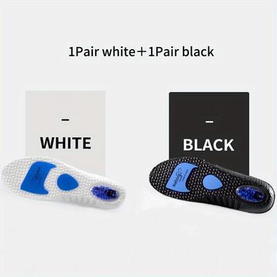 TEMU Eva Shock Absorption Insoles - White & Black, High-elasticity -air Cushion, Breathable & Comfortable For Activities, Walking |breathable Insole|elastic Insole
