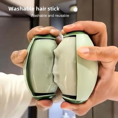 TEMU High-quality Manual Lint Roller - Reusable & Washable Pet Hair Remover With Durable Plastic Handle, Strong Dust Removal For Home Use, No Batteries Needed Image