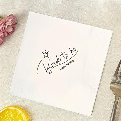 TEMU 20pcs/40pcs/60pcs/100pcs, Bridal Double Disposable Wedding Party Tissues Suitable For Wedding, Engagement Party, Bridal Shower, Anniversary, Valentine's Day, Table Decoration Image