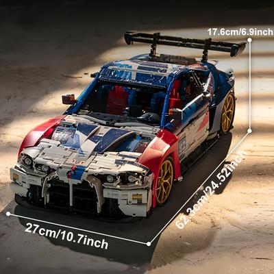 "TEMU 1:8 Scale Super Racing Car Model - Abs Construction, With "racing" Design, Ideal For Vehicle & Sports Enthusiasts, Sports Car Model|vibrant Car|durable Abs Material" Image