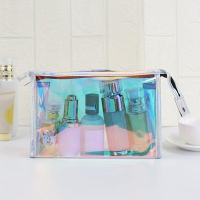 TEMU Cosmetic Bag Tpu High-value Reflective Colorful Fashionable Cosmetic Bag, Briefcase, Suitable For Shopping And Travel Image