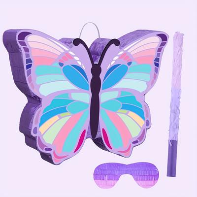 TEMU 1 Set Piñata, Purple Piñata Birthday Party Supplies With Bat And Eye Mask, Suitable For Theme Birthdays Weddings Anniversaries Parties Family Games Photography Props Decorations Image