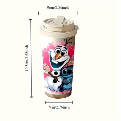TEMU 1pc 18oz Stitch & Stainless Steel Travel Mug - Leak-proof, Insulated For Drinks, Vibrant Character Design, Outdoor Activities, Car Use, Or Daily Image