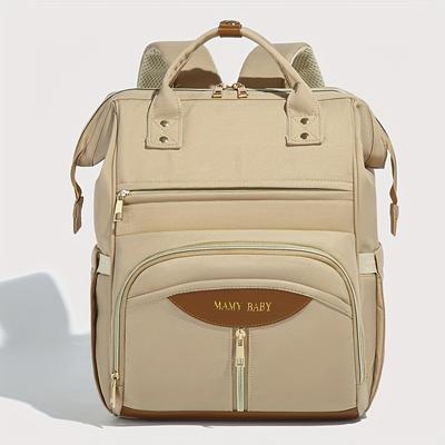 TEMU Simple And Casual Versatile Parent Bag, Fashionable And Trendy Backpack, Large Capacity Portable Mommy Backpack, Can Hang Strollers Image