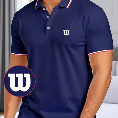 TEMU Men's Lightweight Shirt With - Breathable, Moisture-wicking Fabric For Golf, Tennis & Casual Wear, With Accents, Business Or Leisure Outfit Image