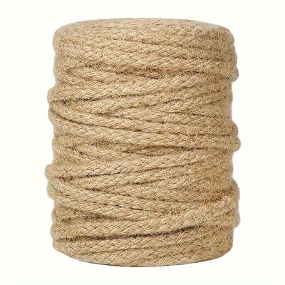 TEMU 1 Natural Jute Rope, 1968 Inches Long, Thick Braided Twine Suitable For Crafts, Gift Wrapping, Gardening, Cat Scratching Post Repair - High-quality Jute Material, Craft Jute Cord Image
