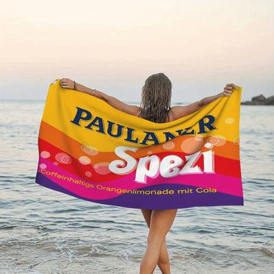 TEMU 1pc Quick-dry Paulaner Beach Towel - Vibrant With Green Leaves, Absorbent & Lightweight For Travel, Pool, Swim, Spa, Yoga, Gym, 27.6x55.1 Inch, Beach Towels For Travel Image