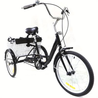 TEMU 20 Inch Tricycle Adult Bicycle 3 Wheels Tricycle With Shopping Basket Tricycle For Seniors Adult Tricycle Trike Cruise 3 Wheel Bicycle With Seat Image
