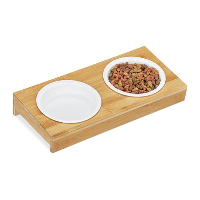 TEMU Double Bowl Bamboo & Ceramic Image