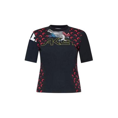 Cotton Regenerated Graphic T-Shirt - Blue - MARINE SERRE Tops