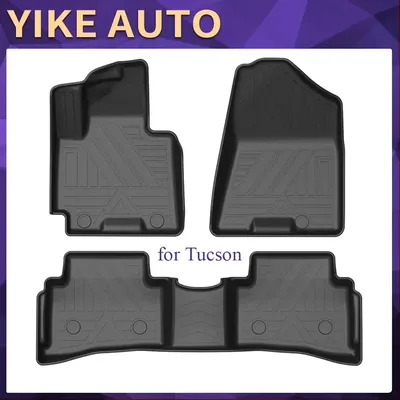 Auto Car Floor Mats For Hyundai Tucson 2015-2024 All-Weather TPE Foot Mats Odorless Pad Waterproof