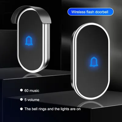 Smart Wireless Doorbell Waterproof Home Comes With Door Bell Rain Cover 60song Can Be Muted Welcome Chime US EU UK Plug Optional