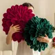 Flower Velvet Cushion Cover Luxury Handmade Splicing Petal Pillow Cover For Living Room Sofa Office Waist Back Cover Pillowcase
