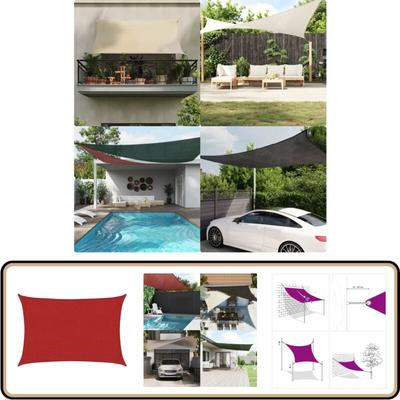 Vidaxl - Sonnensegel 160 g/m² Rot 2x2,5 m hdpe - Sonnensegel - hdpe Sonnensegel - Gartensonnensegel Image