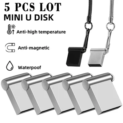 5 TEILE/LOS Silber Mini metall usb-stick 4GB 8GB 16GB 32GB Tiny Pendrive Memory Stick 64gb 128gb Speicher Gerät u disk Geschenk Image