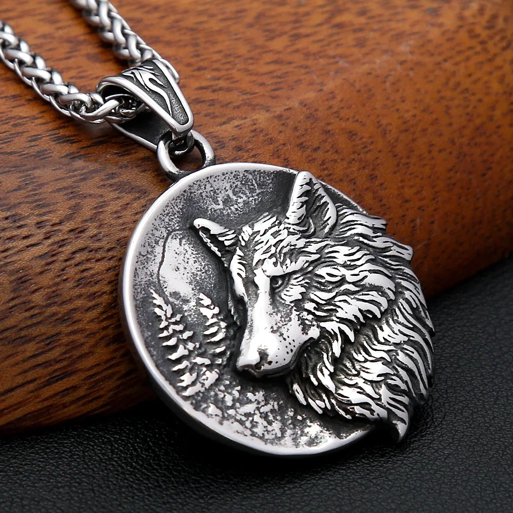 Nordic Punk Wolf Kopf Halskette Edelstahl Viking Tier Anhänger Für Männer Frauen Einzigartige Amulett Schmuck Geschenk Dropshipping Image