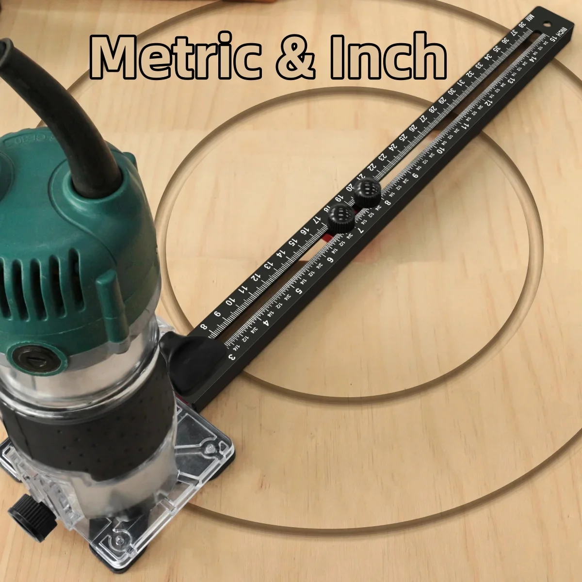 3-in-1-Aluminium-Fräser-Fräser-Nuthalterung, Kombination aus MM und IN Holzbearbeitung, Schneiden und Fräsen, kreisförmiges Hilfswerkzeug Image