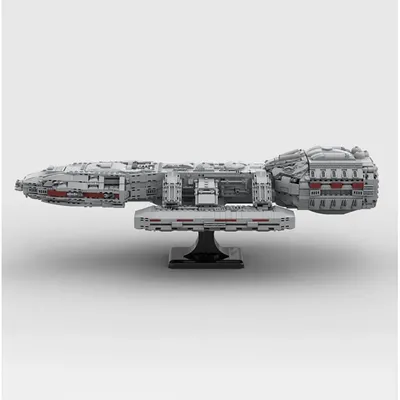 MOC Battlestar Raumschiff Bausteine Set Für Galactica Film Transport Raumschiff Luftschiff Spielzeug Image