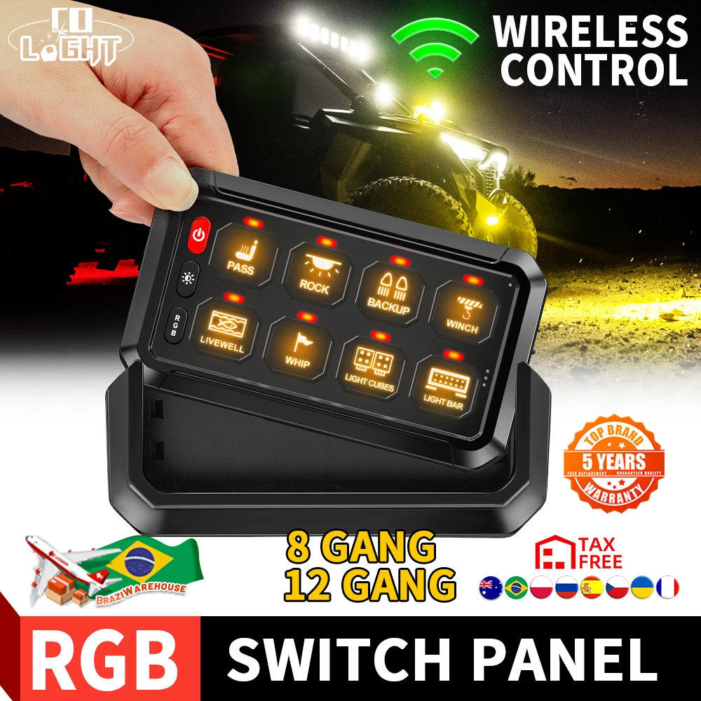 COLIGHT Neues kabelloses 12-Gang-Ein-Aus-Steuerschalterfeld, LED-Arbeitslicht, elektronisches Relaissystem für SUV, CAMPER, Offroad, ATV, Auto Image