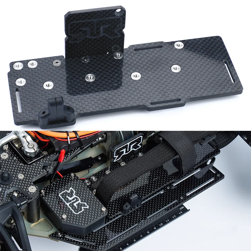 Carbon Fiber Simulation Batterie Tablett Set Batterie Box für 1/8 ARRMA TYPHON KRATON MOJAVE NOTORIOUS Auto Lkw Upgrade Teile Image