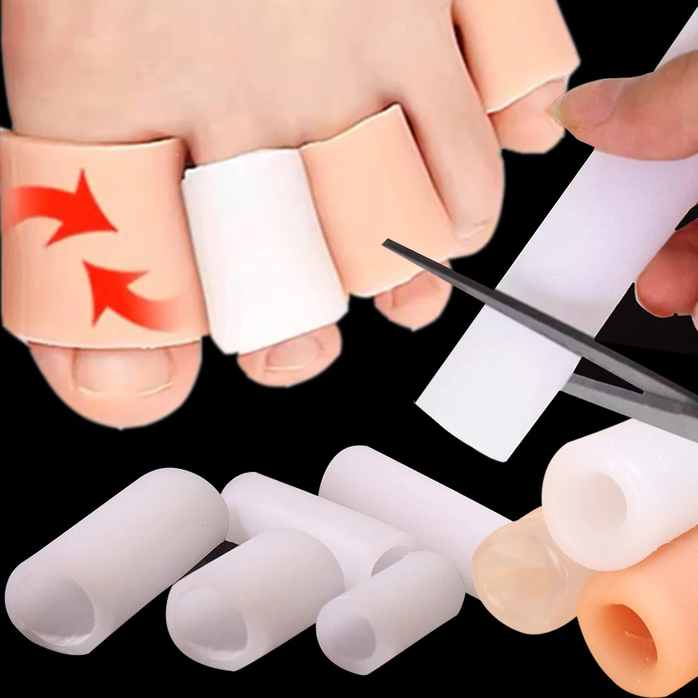 2 stücke Silikon gel Fuß Fingers chutz Abdeckung weich geschnittene Zehen Kissen Rohre Hülsen Anti-Reibung verhindert Blasen Fußpflege-Werkzeuge Image