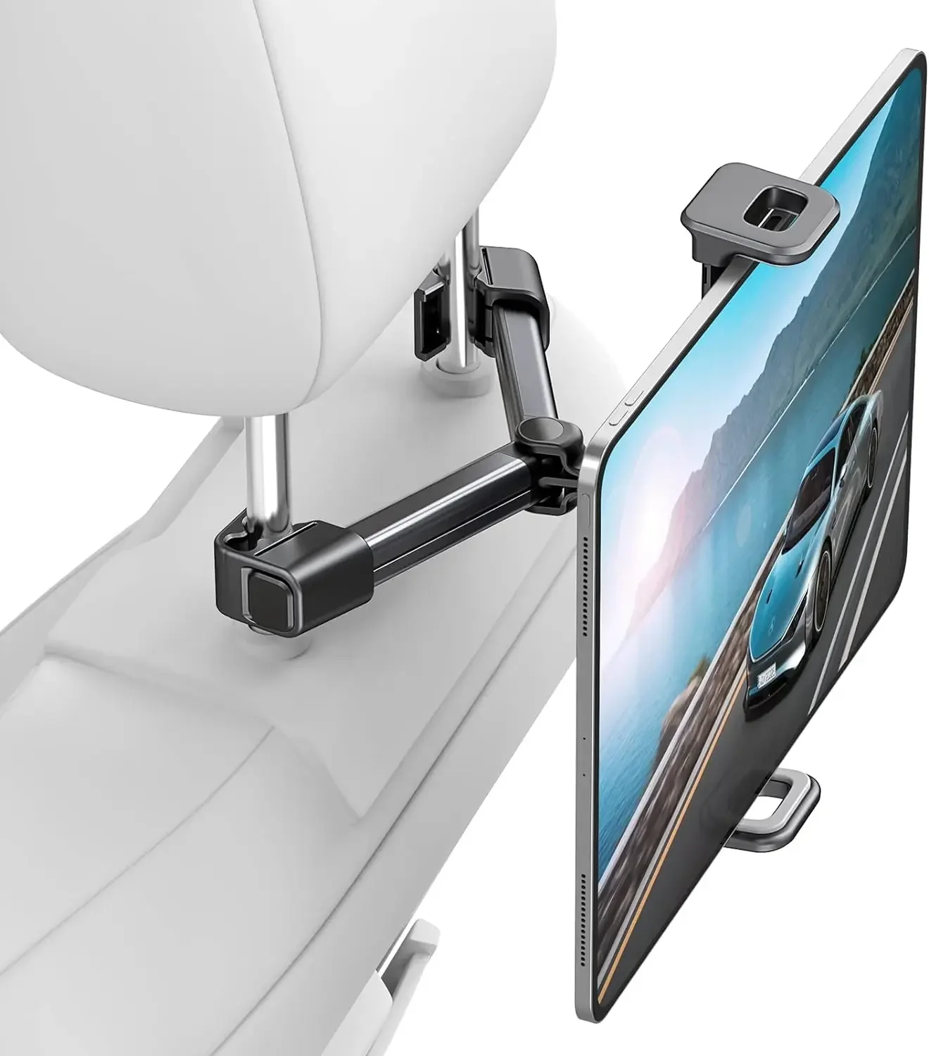 360 ° Rotation Auto Kopfstütze Rücksitz Halterung, Telefon/Tablet Auto Halter, Auto Reise Essentials, verstellbare Rücksitz Tablet Halter Image