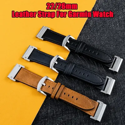 Leather strap For Garmin Watch Fenix 6 6x 7 7x Pro 5 5x Plus 22/26mm QuickFit Sports Bracelet 3HR Forerunner 945 Smartwatch Band