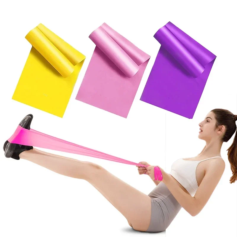 Yoga Pilates elastisches Widerstandsband Fitness-Trainingsband 150 cm Fitness elastisches Gummi Gym Naturkautschuk