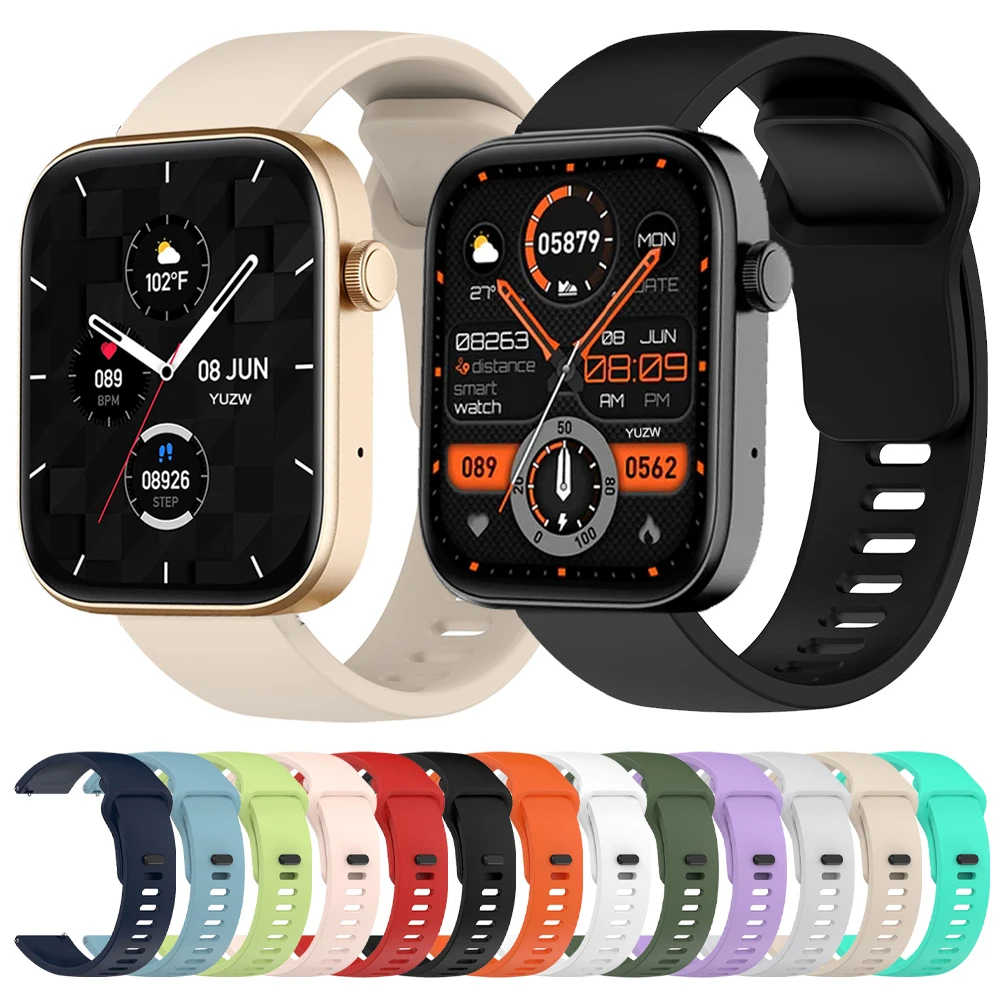 Weiches Silikonarmband für COLMI C81 C80 M42 P71 P68 Sportarmband für COLMI P81 P76 P73 I30 V68 20 mm 22 mm Uhrenarmbänder Image