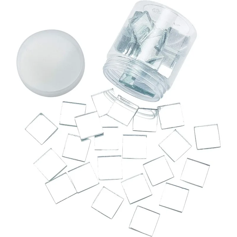 280g 1 Zoll quadratische Glass piegel fliesen Mini Glas dekorative Mosaik fliesen für Heim textilien Handwerk Schmuck machen klar