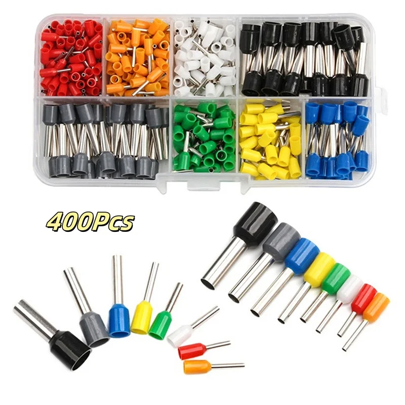 400 Stück langlebige isolierte Drahtverbinder Crimp-Abschlussgeräte Kaltpresse E0508 7508 1008 1510 2512 4012 – elektrische Anschlussmaschine Image