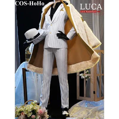 COS-HoHo Anime Vtuber Luxiem Nijisanji Luca Kaneshiro Spiel Anzug Hübsche Uniform Cosplay Kostüm Image
