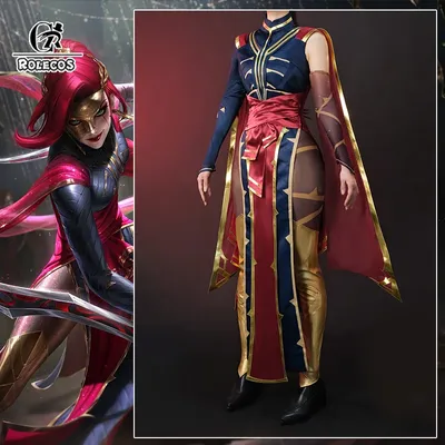 ROLECOS Spiel LOL Prestige Masque der Black Rose Katarina Cosplay Kostüm Spiel LOL Outfit Halloween Image
