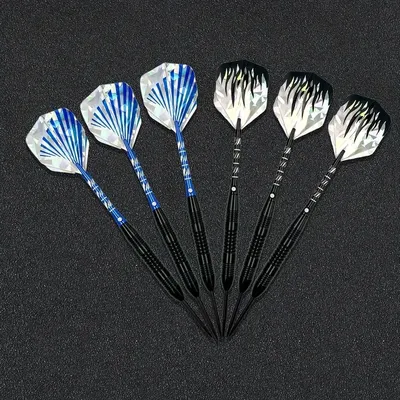 6-teiliges High-End-Dartkopf-Set aus Metall, rutschfester Eisen-Eimer, scharfer Dart aus Stahl mit Dartspitzer und Geschenkbox Image