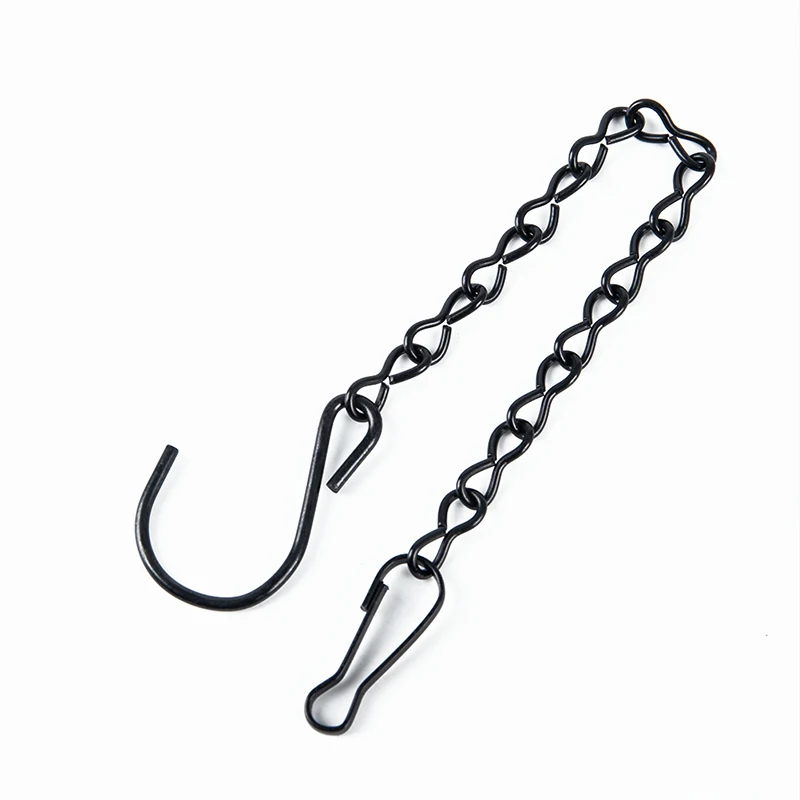 Chaînes suspendues noires de 24cm pour plantes de jardin, panier de Pot de fleur, mangeoires à oiseaux, jardinières, lanternes, ornements, décor de jardin de maison