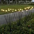 Lumières LED solaires feu d'artifice de jardin lumières chaudes en plein air 6/8 LED étanche luciole pelouse lampes Patio voie décoration