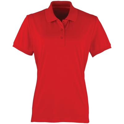 Premier Damen Coolchecker Piqué Polo-Shirt / Polohemd, Kurzarm (Rot) Image