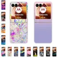 Per Motorola Razr 50 Ultra Custodia in plastica rigida verniciata Cartoon Custodia posteriore trasparente per Motorola Razr 50 5G Custodia rigida per PC 50