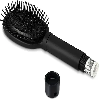 Escova de cabelo discreta para ocultar dinheiro, dinheiro, mini chave, pílulas, joias pequenas,