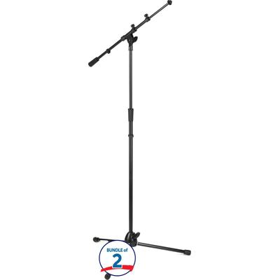 Rok-It Heavy-duty Telescoping Boom Mic Stand (2 Pack) - Black