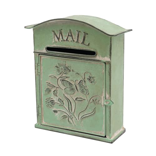 Wall Mounted Letter Box Post Boxes Wall Mounted Waterproof Postbox Delivery Box For Parcels Suggestion Hanger Post Letter Box For Home Vintage Outdoor Post Box Mailbox With 2 Back Hooks 27*10.5*31.2cm