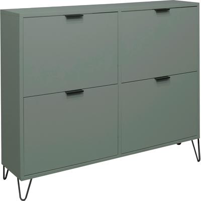 Schuhschrank MÄUSBACHER "Bonnie TOPSELLER", grün (pine grün matt), B:120cm H:99cm T:25cm, Holzwerkstoff, Schränke, Schuhschrank mit Drahtgestell Image