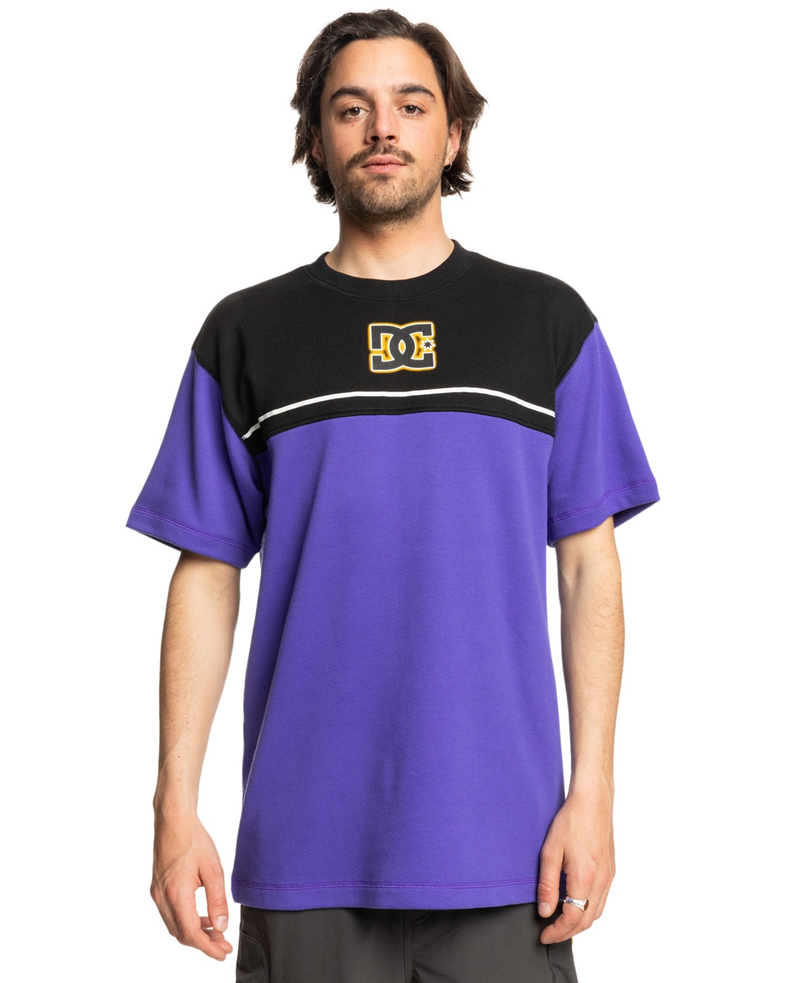 Shirttop DC SHOES "Stripe Stone", Herren, Gr. M, blau (royal blau), [Hauptmaterial] 75% Baumwolle, 25% Polyester, Tops T-Shirt