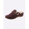 Pantoffel MUBB, Damen, Gr. 42, rot (burgund), Veloursleder, Basic, Schuhe Hausschuh Pantoffeln