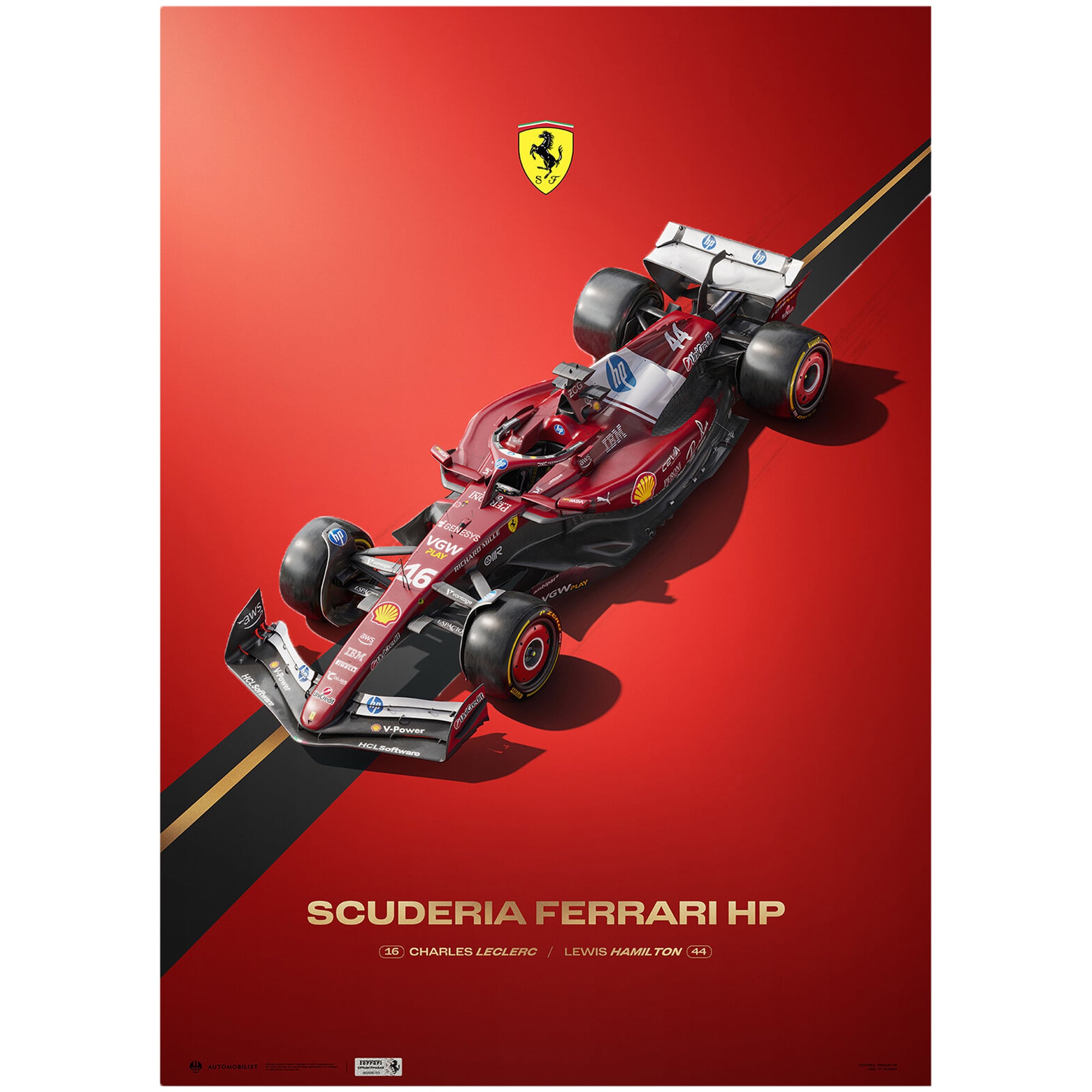 Affiche officielle de la Scuderia Ferrari SF-25 2025 - No Gender Taille: One Size Only