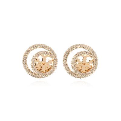 ‘Miller’ Earrings With Logo - Natural - Tory Burch Earrings