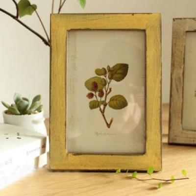 TEMU 1 Vintage-style Solid Wood Photo Frame - 5 Inches Wall Frame For Home, Living Room, Or Office Decoration - Accommodates 9cm*13cm Pictures, Ideal For Day, New Year, Or Easter Gifts Image